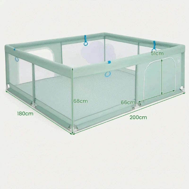 Dimension du Parc bebe XXL en tissu vert