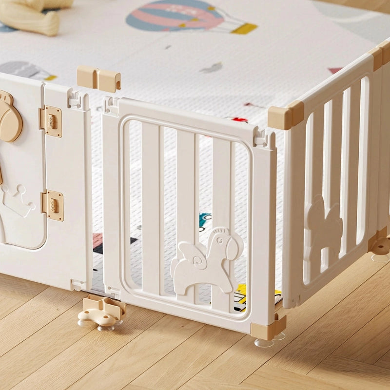 Parc pour bebe geant avec porte motif licorne modulable