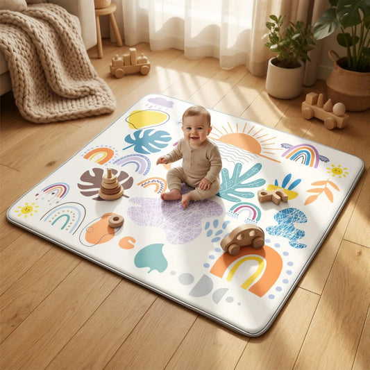 Matelas carre pour parc bebe multicolore
