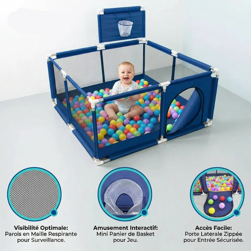 Parc bebe en tissu avec panier de basket  usp
