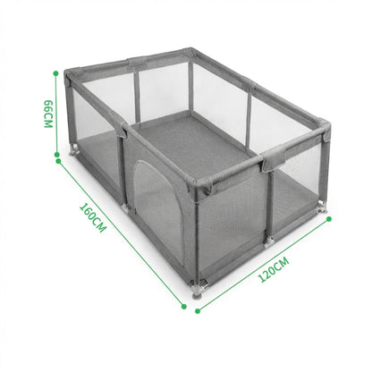 Parc bebe en tissu grise anti-derapant 160x120