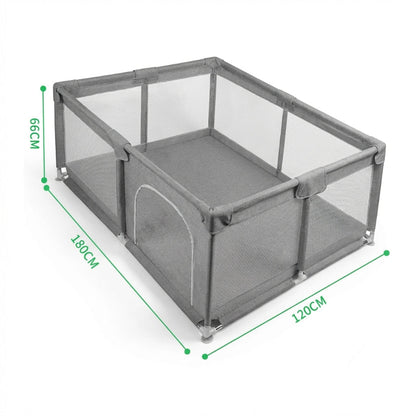 Parc bebe en tissu grise anti-derapant 180x20