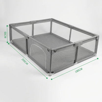 Parc bebe en tissu grise anti-derapant 200x180