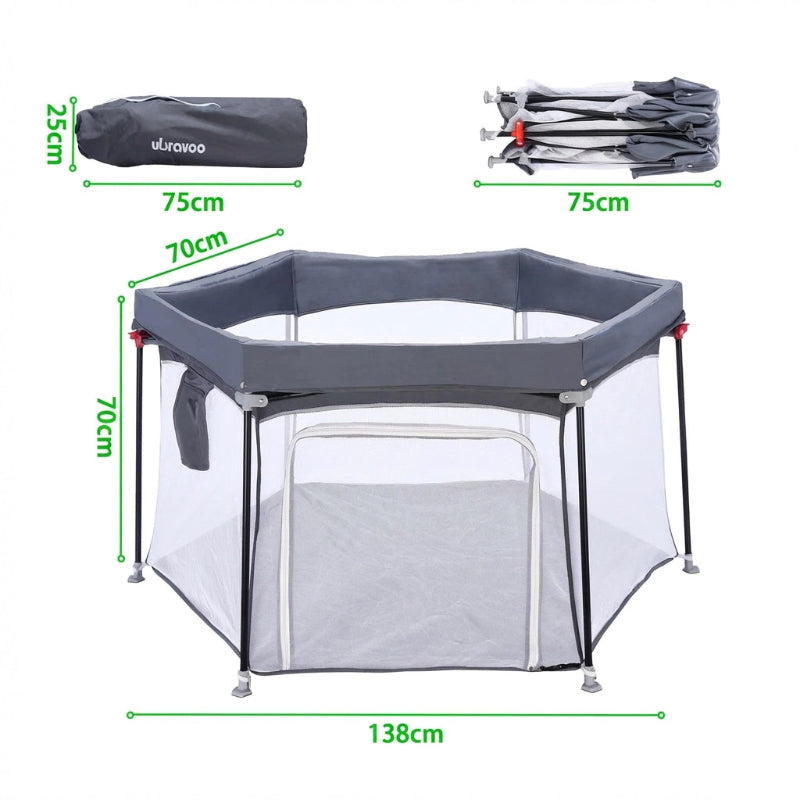 Dimension du Parc bebe pliable rond en tissu