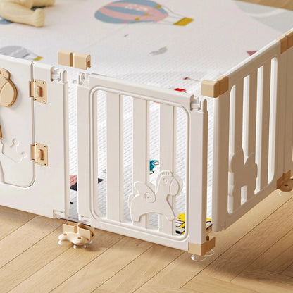 Parc pour bebe geant avec porte motif licorne modulable
