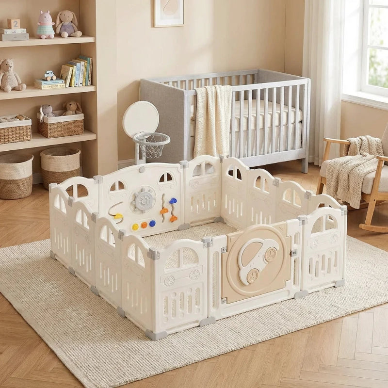 Parc pour bebe pliable geant blanc