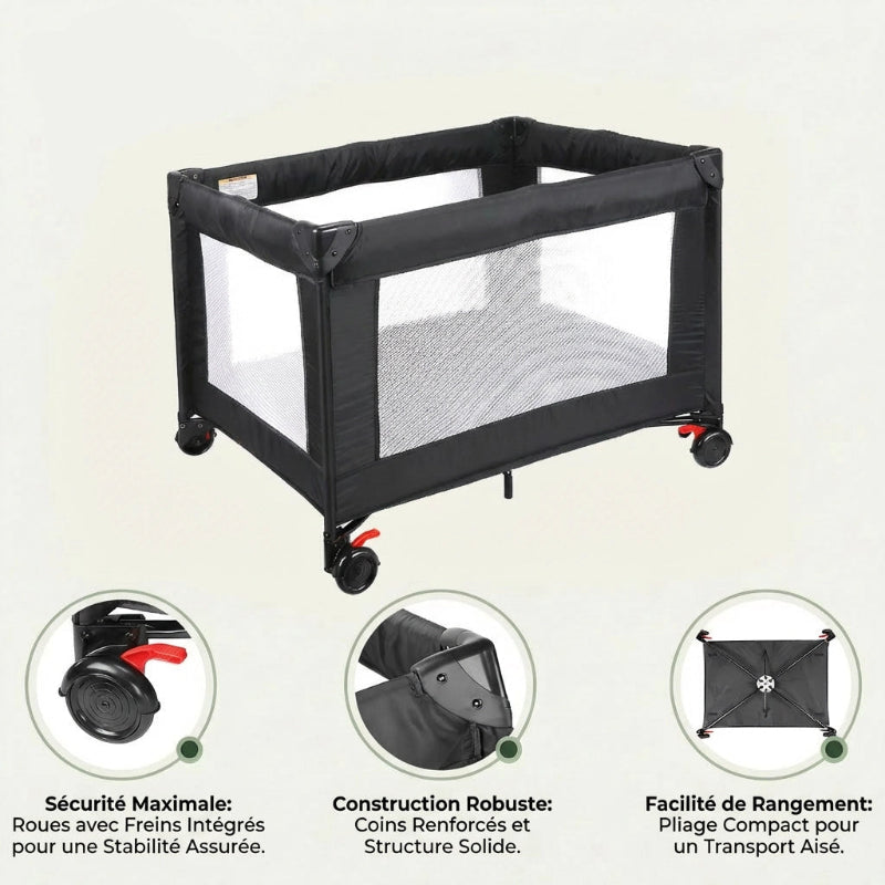 Petit parc pour bebe pliant en tissu usp