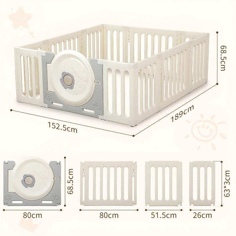 Dimension du parc bébé beige